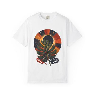 Retro Monstera Eclipse T-Shirt - Vintage Botanical Art Gift For Plant Lover