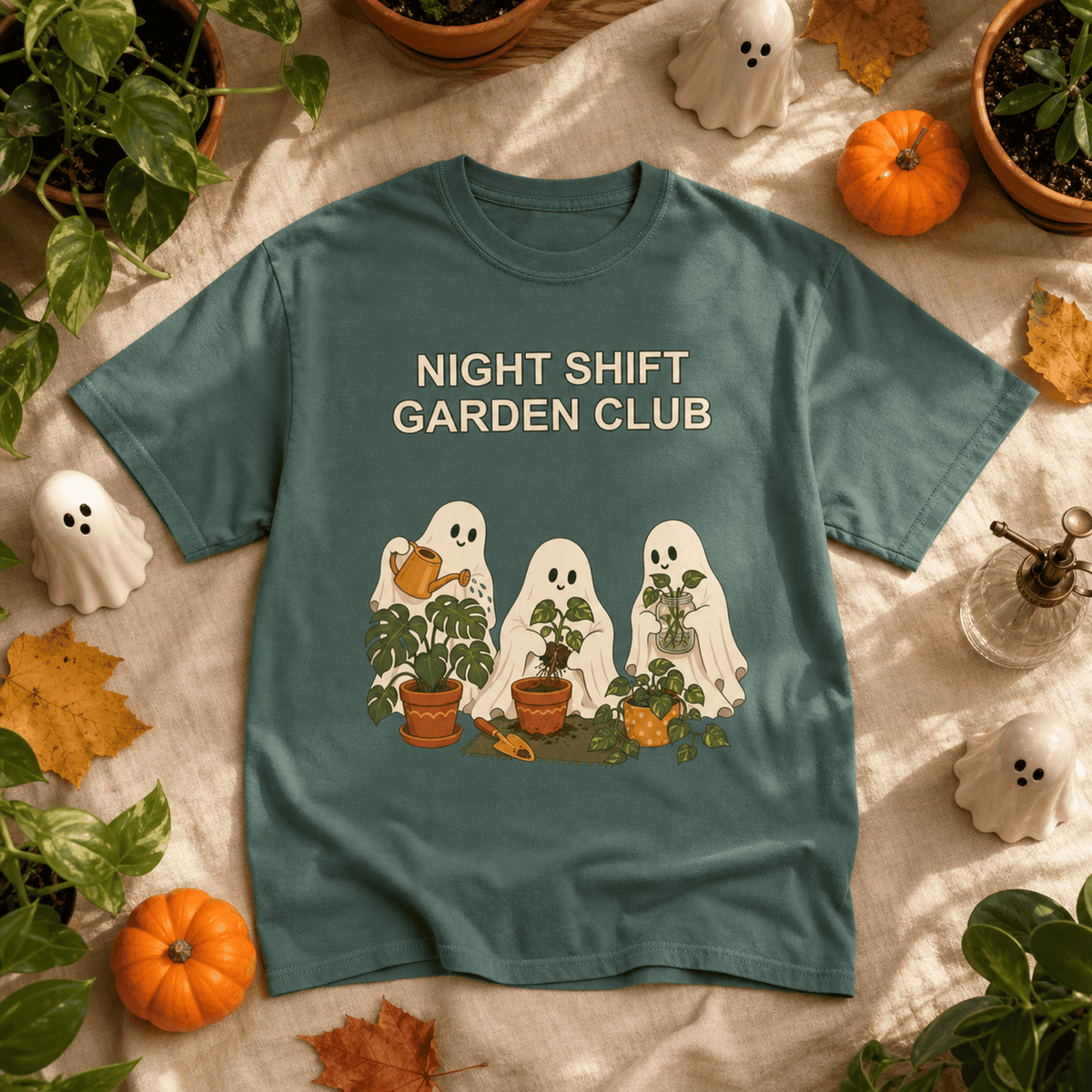 Ghost Gardening Halloween Shirt - Plant Lover Tee Gift For Plant Lover