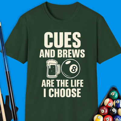 Cues & Brews Pool T-Shirt Gift For Pool Player