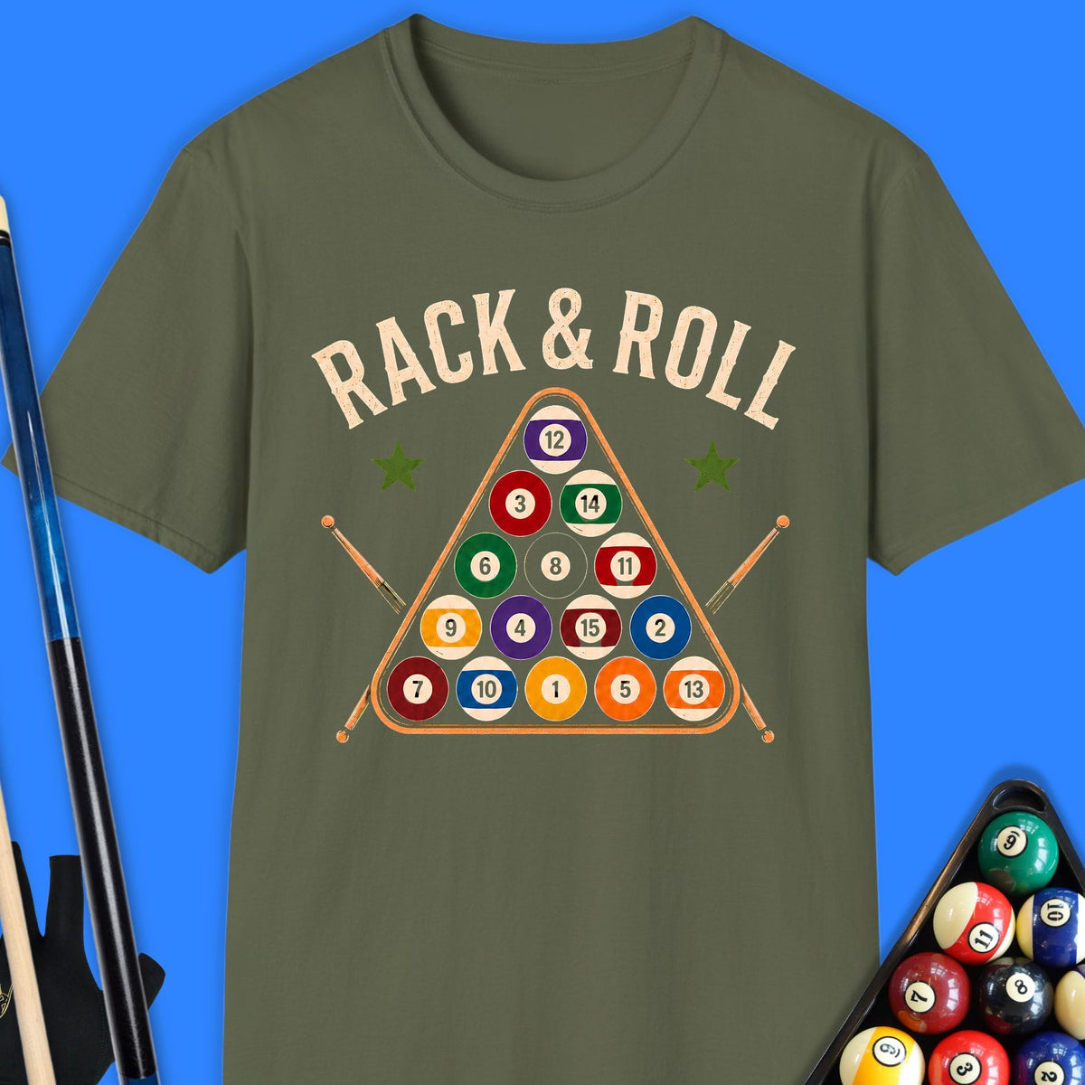 Rack & Roll Pool T-Shirt Gift For Pool Player