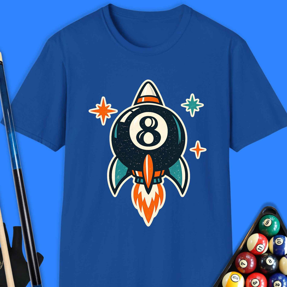 8-Ball Rocket Pool T-Shirt Gift For Pool Player
