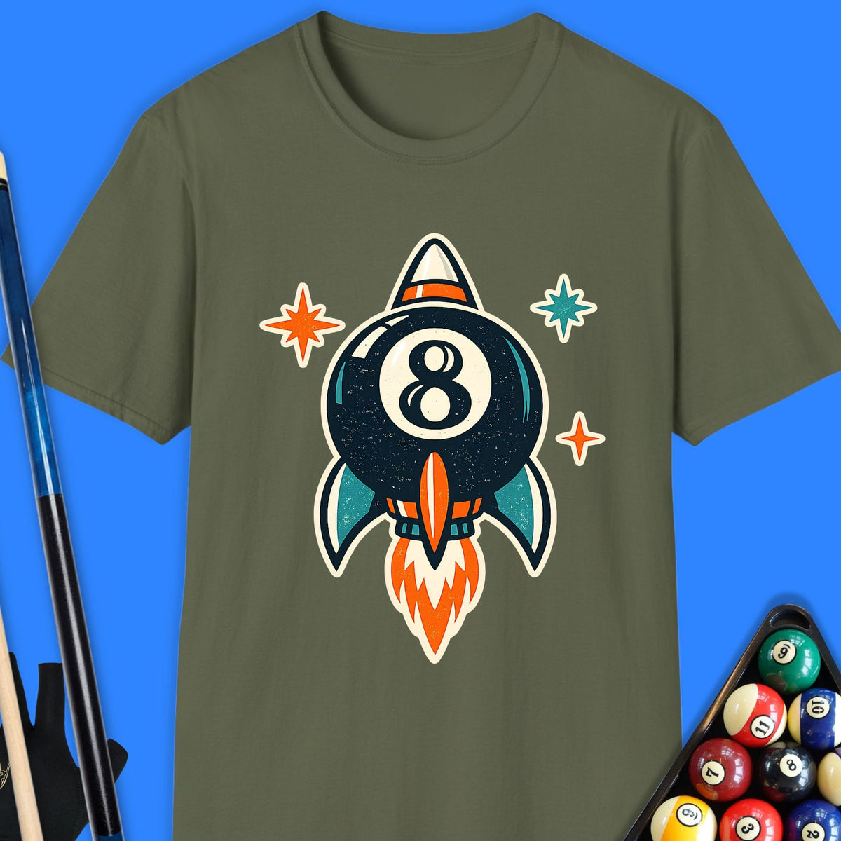 8-Ball Rocket Pool T-Shirt Gift For Pool Player