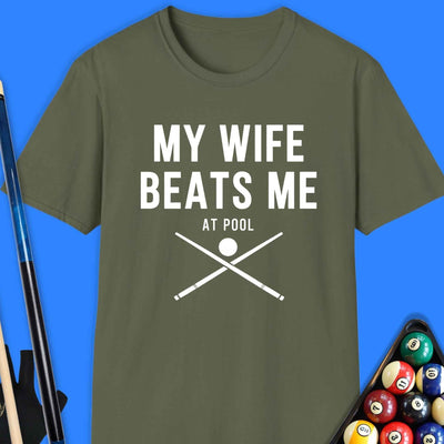 My Wife Beats Me Pool T-Shirt Gift For Pool Player