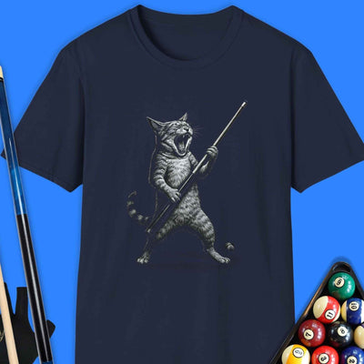Cue Cat Pool T-Shirt Gift For Pool Player