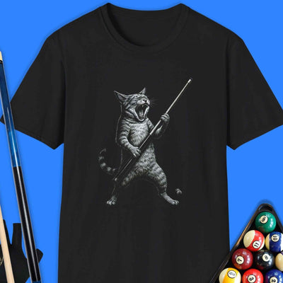 Cue Cat Pool T-Shirt Gift For Pool Player