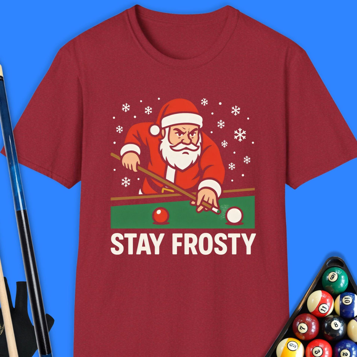 Santa Stay Frosty Pool T-Shirt Gift For Pool Player