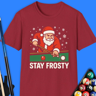 Santa Stay Frosty Pool T-Shirt Gift For Pool Player