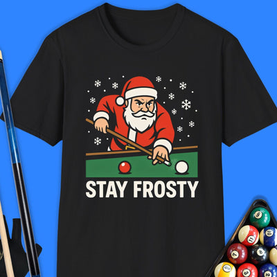 Santa Stay Frosty Pool T-Shirt Gift For Pool Player