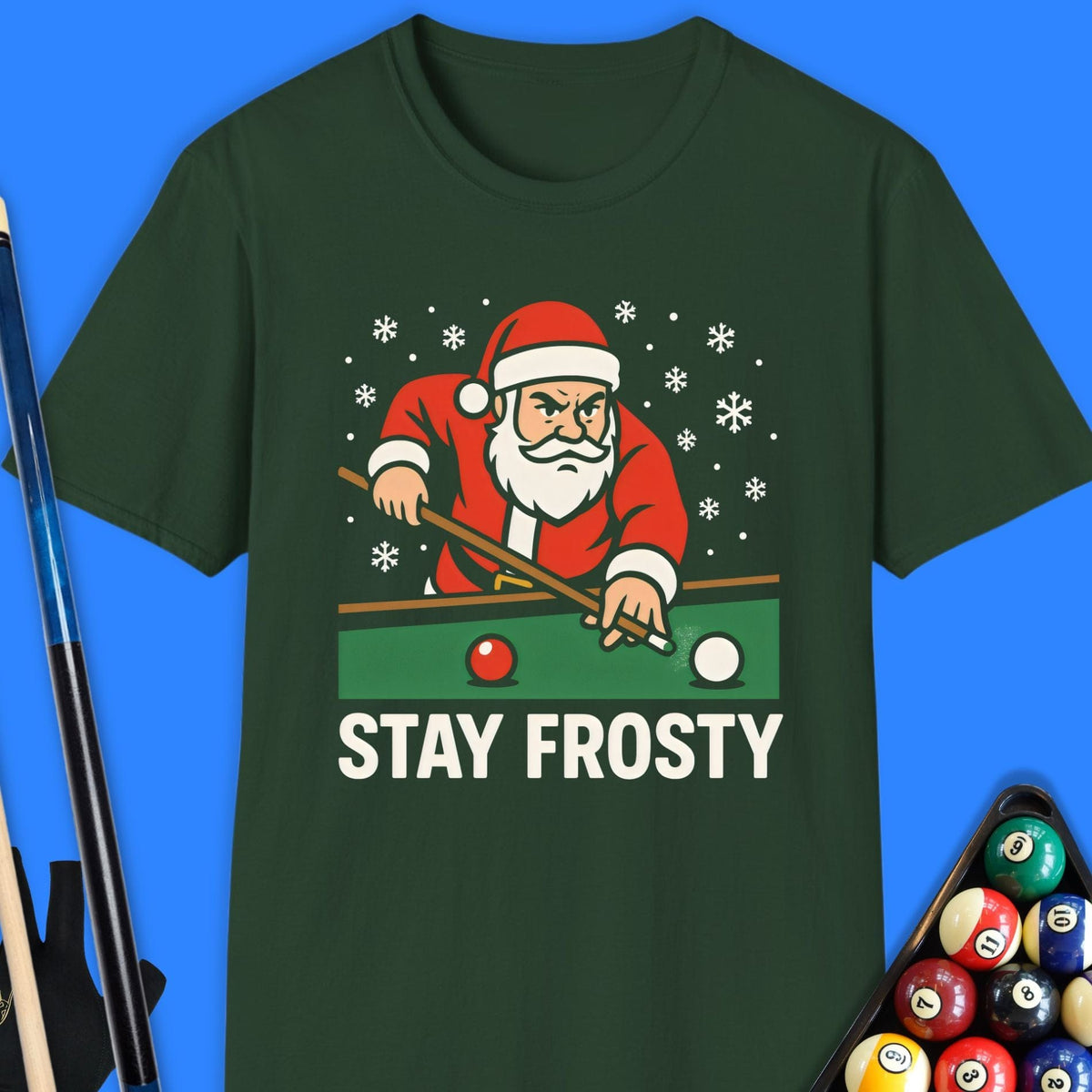 Santa Stay Frosty Pool T-Shirt Gift For Pool Player