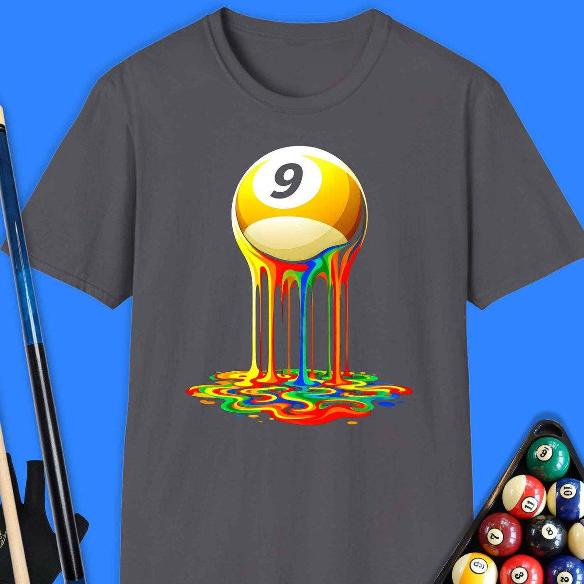Melting 9 Ball Rainbow Pool T-Shirt Gift For Pool Player