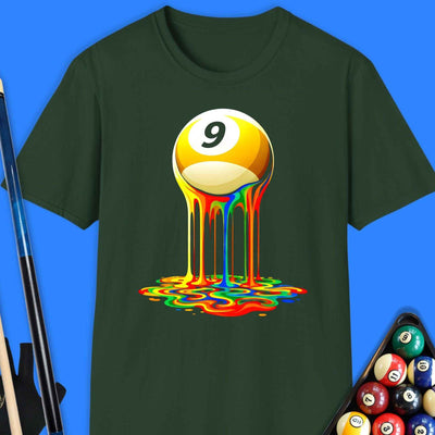 Melting 9 Ball Rainbow Pool T-Shirt Gift For Pool Player