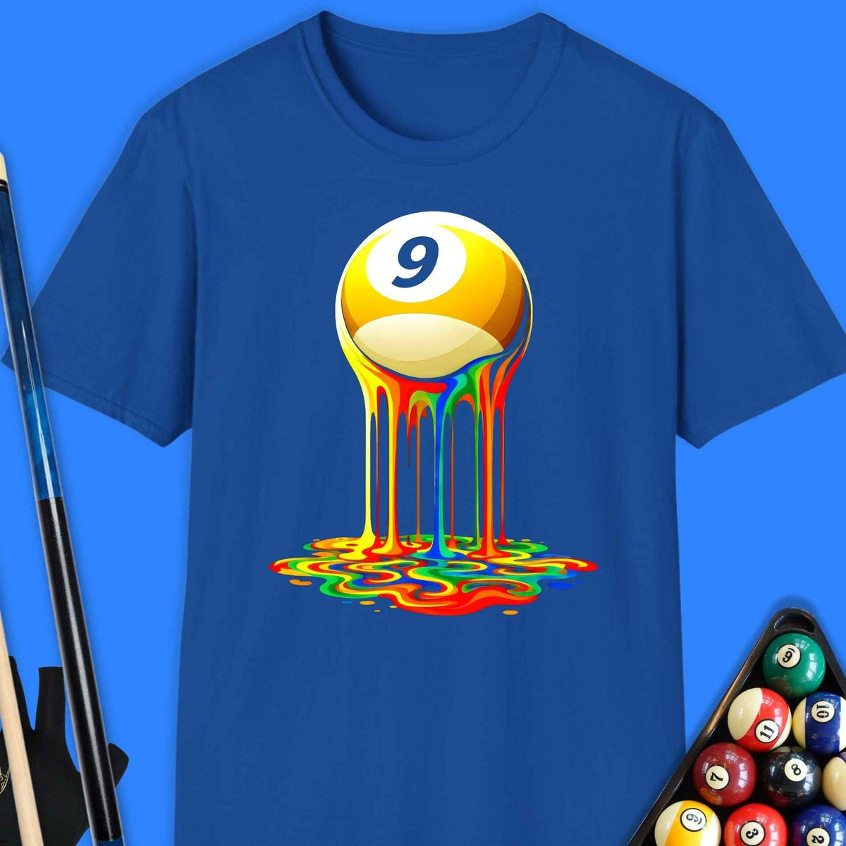 Melting 9 Ball Rainbow Pool T-Shirt Gift For Pool Player