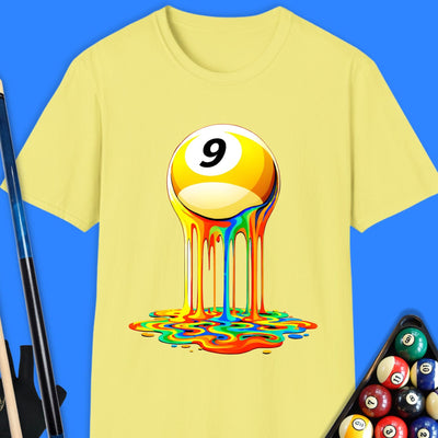 Melting 9 Ball Rainbow Pool T-Shirt Gift For Pool Player