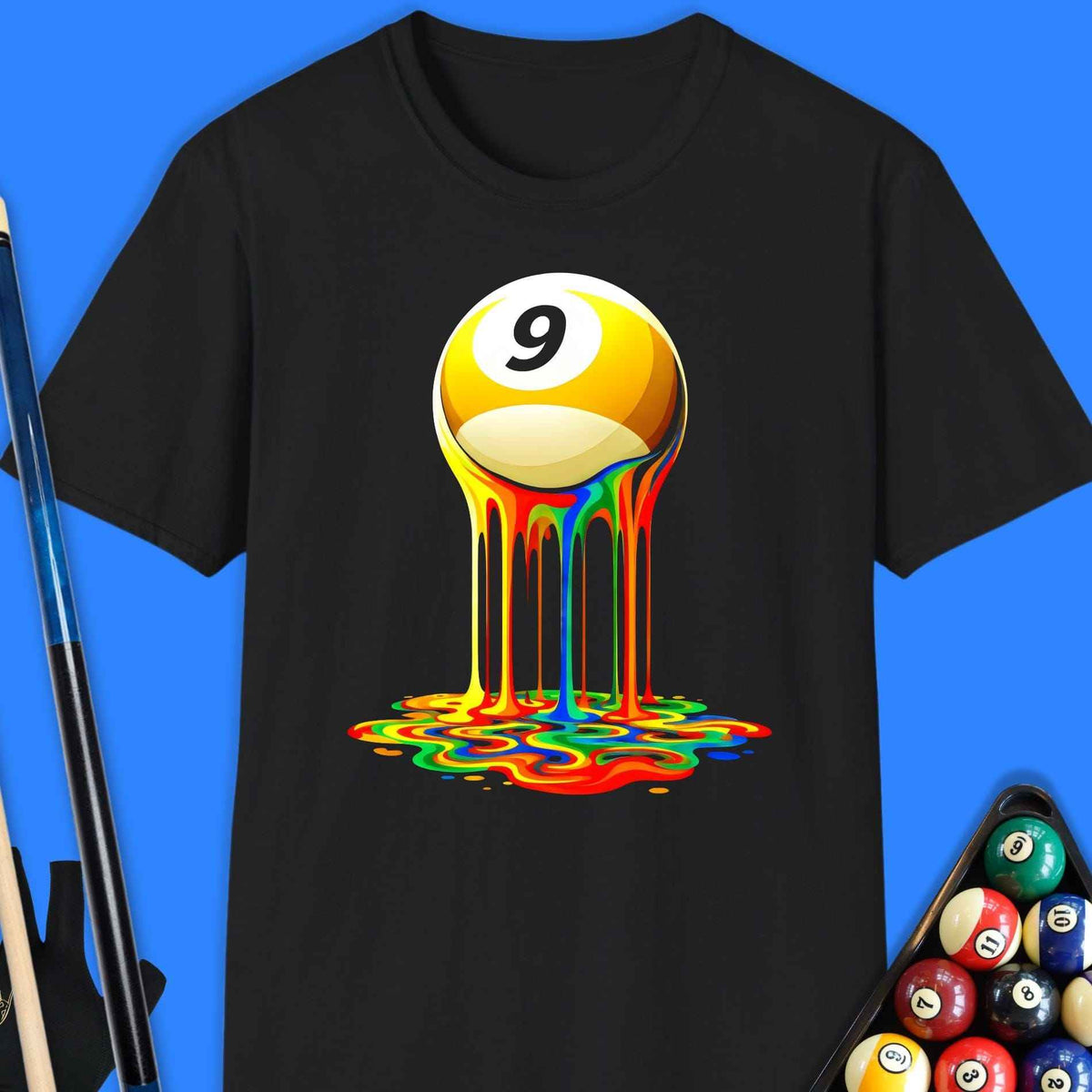 Melting 9 Ball Rainbow Pool T-Shirt Gift For Pool Player