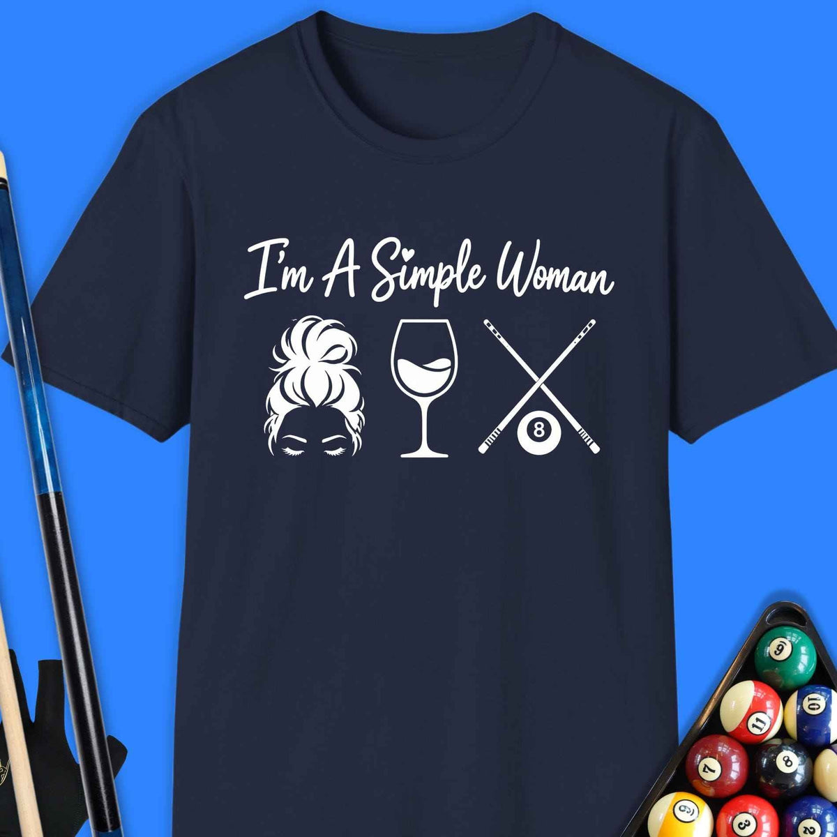 Simple Woman Pool T-Shirt Gift For Pool Player