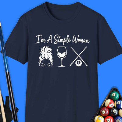 Simple Woman Pool T-Shirt Gift For Pool Player