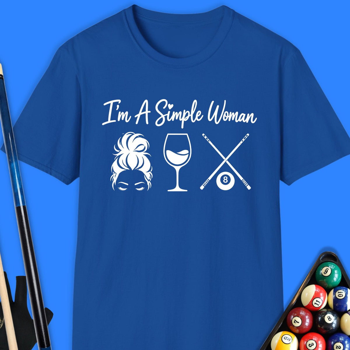 Simple Woman Pool T-Shirt Gift For Pool Player