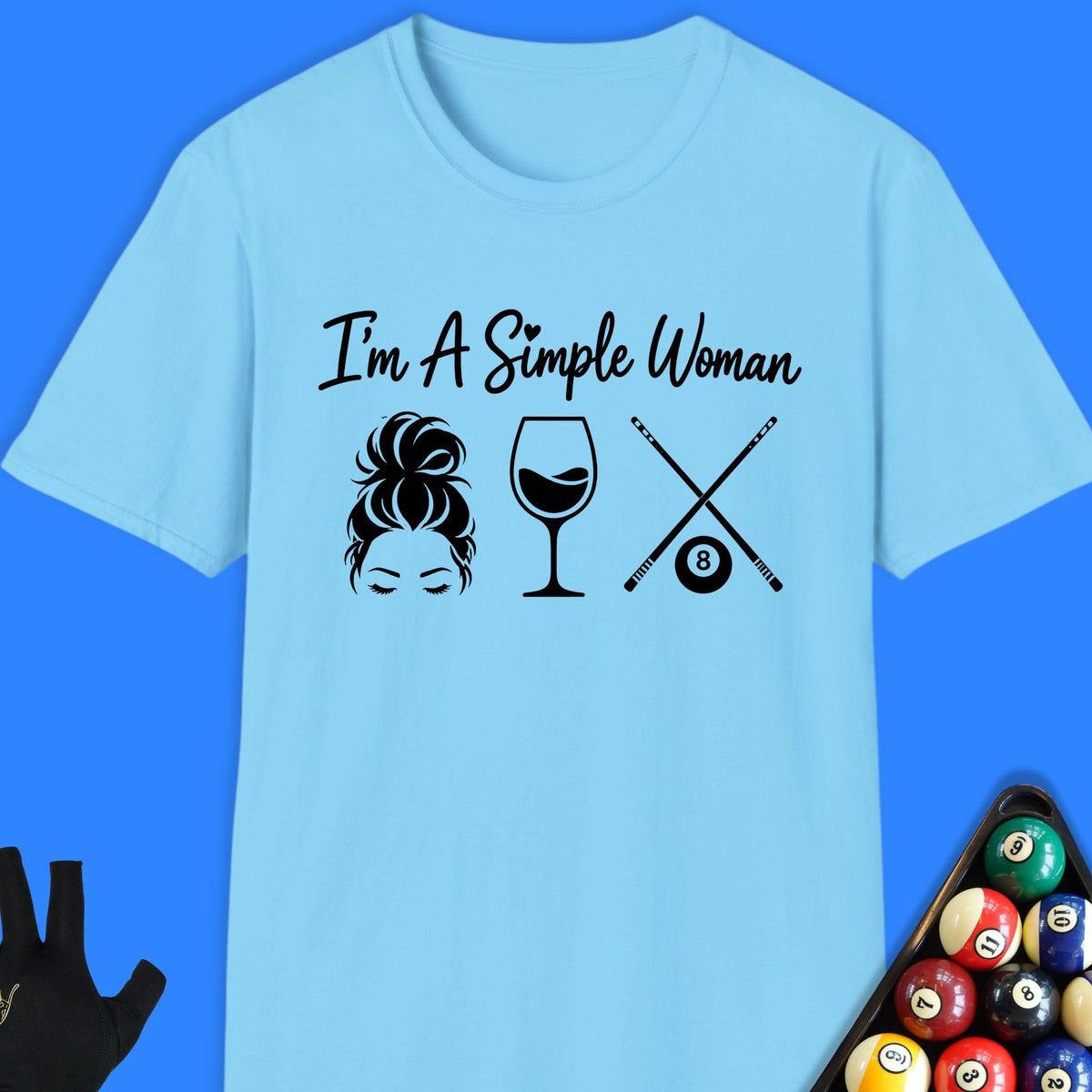 Simple Woman Pool T-Shirt Gift For Pool Player