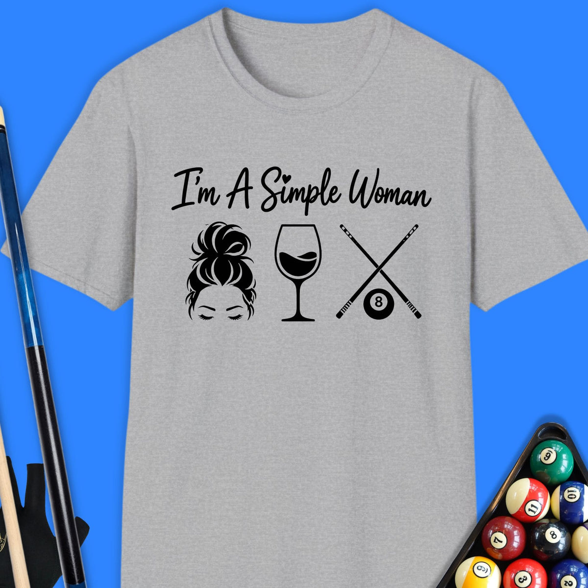 Simple Woman Pool T-Shirt Gift For Pool Player