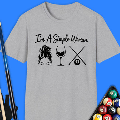 Simple Woman Pool T-Shirt Gift For Pool Player