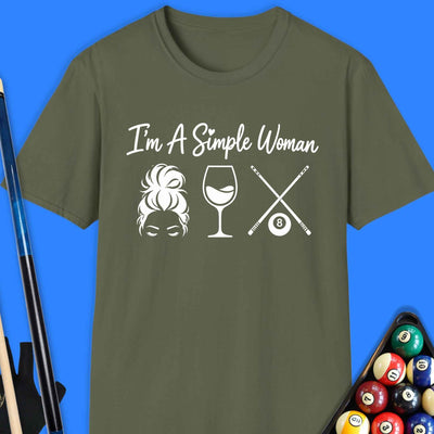 Simple Woman Pool T-Shirt Gift For Pool Player