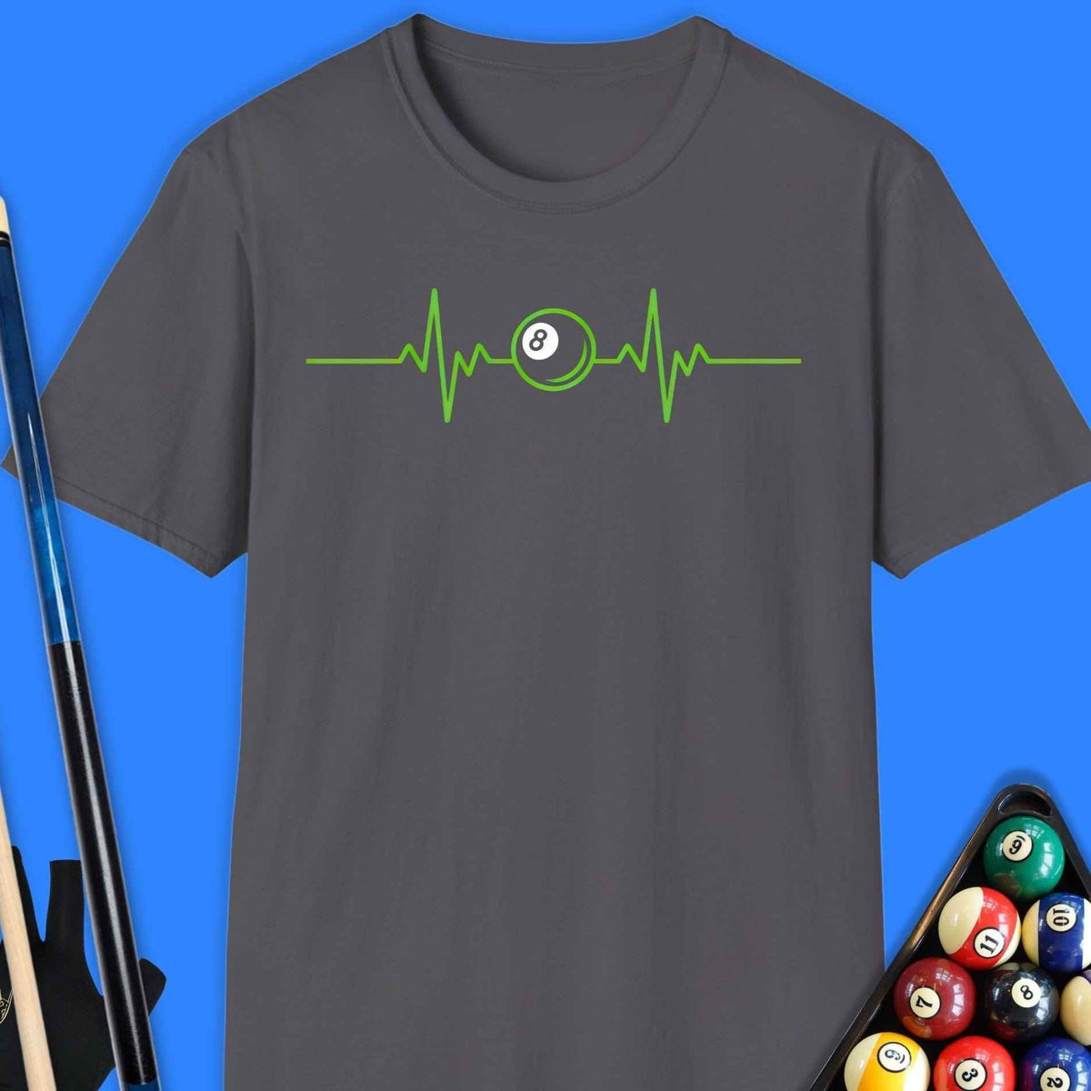 8-Ball Heartbeat Pool T-Shirt Gift For Pool Player