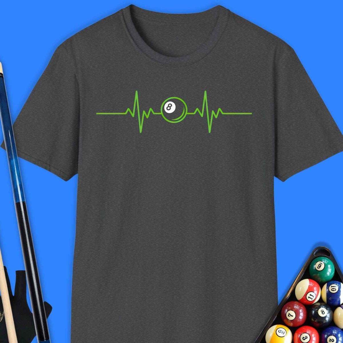 8-Ball Heartbeat Pool T-Shirt Gift For Pool Player
