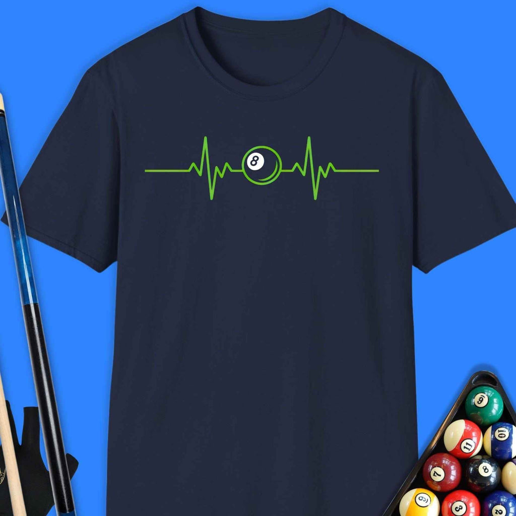 8-Ball Heartbeat Pool T-Shirt Gift For Pool Player