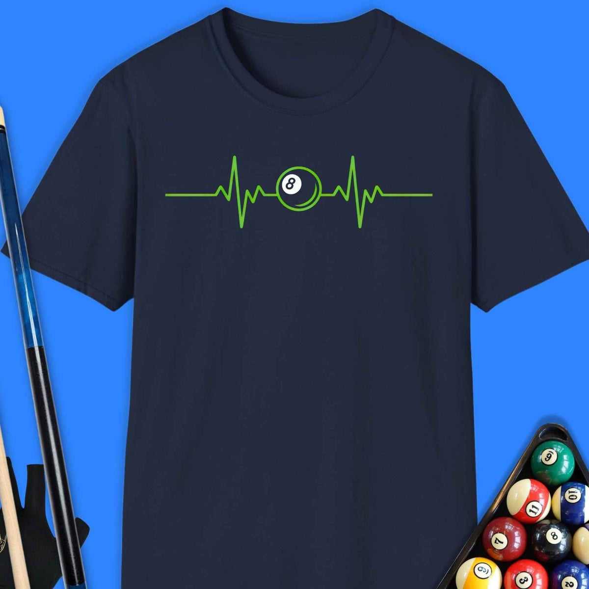 8-Ball Heartbeat Pool T-Shirt Gift For Pool Player
