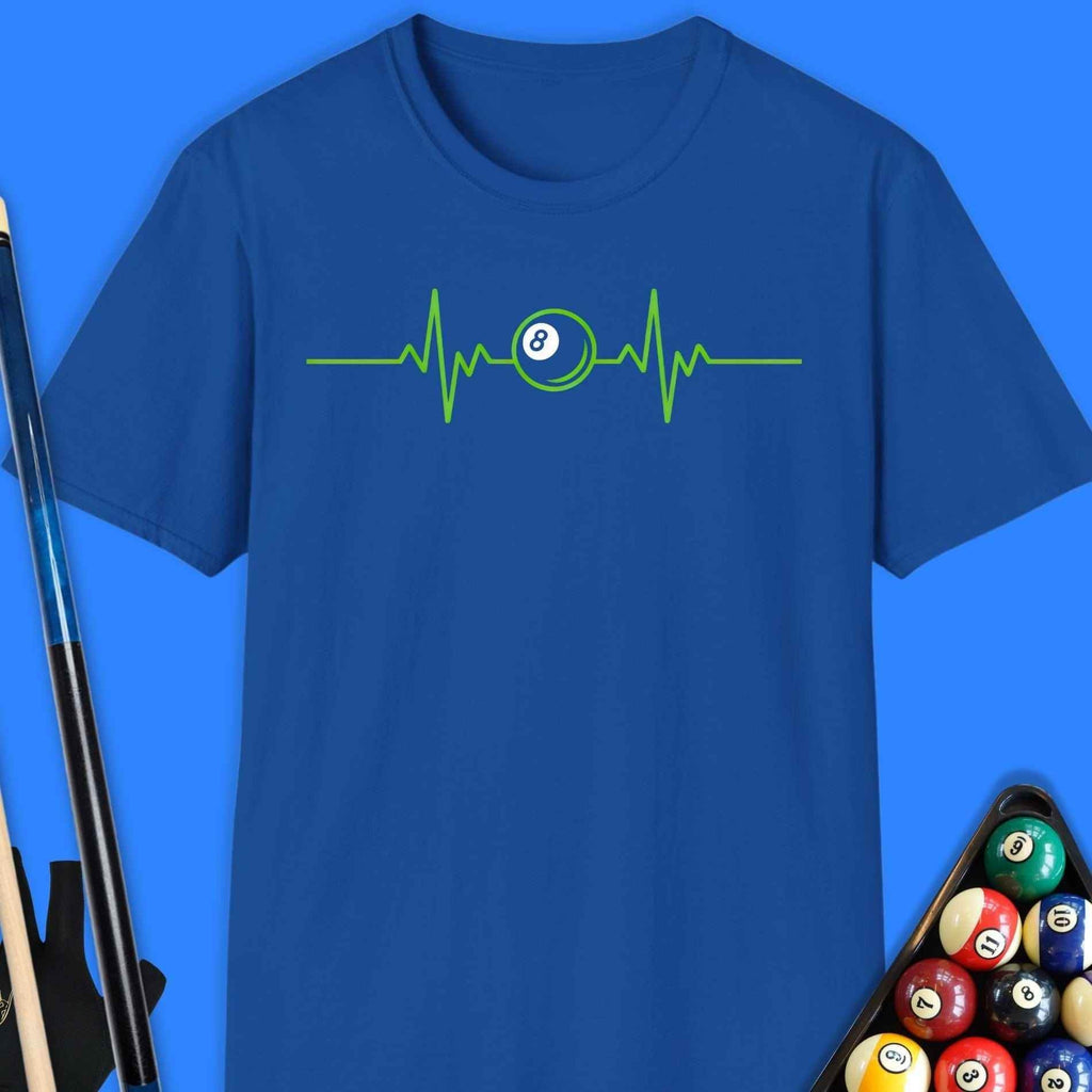 8-Ball Heartbeat Pool T-Shirt Gift For Pool Player