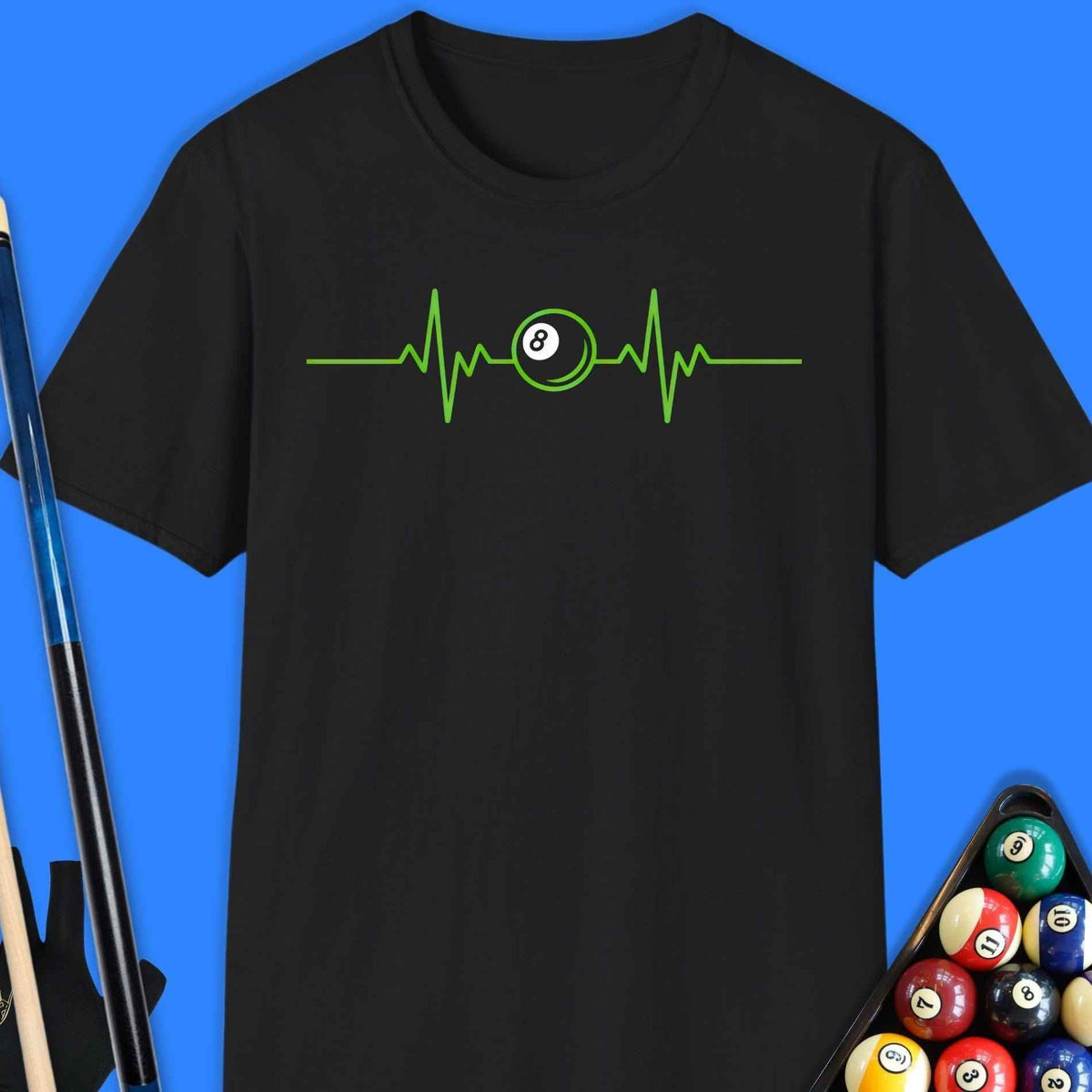 8-Ball Heartbeat Pool T-Shirt Gift For Pool Player