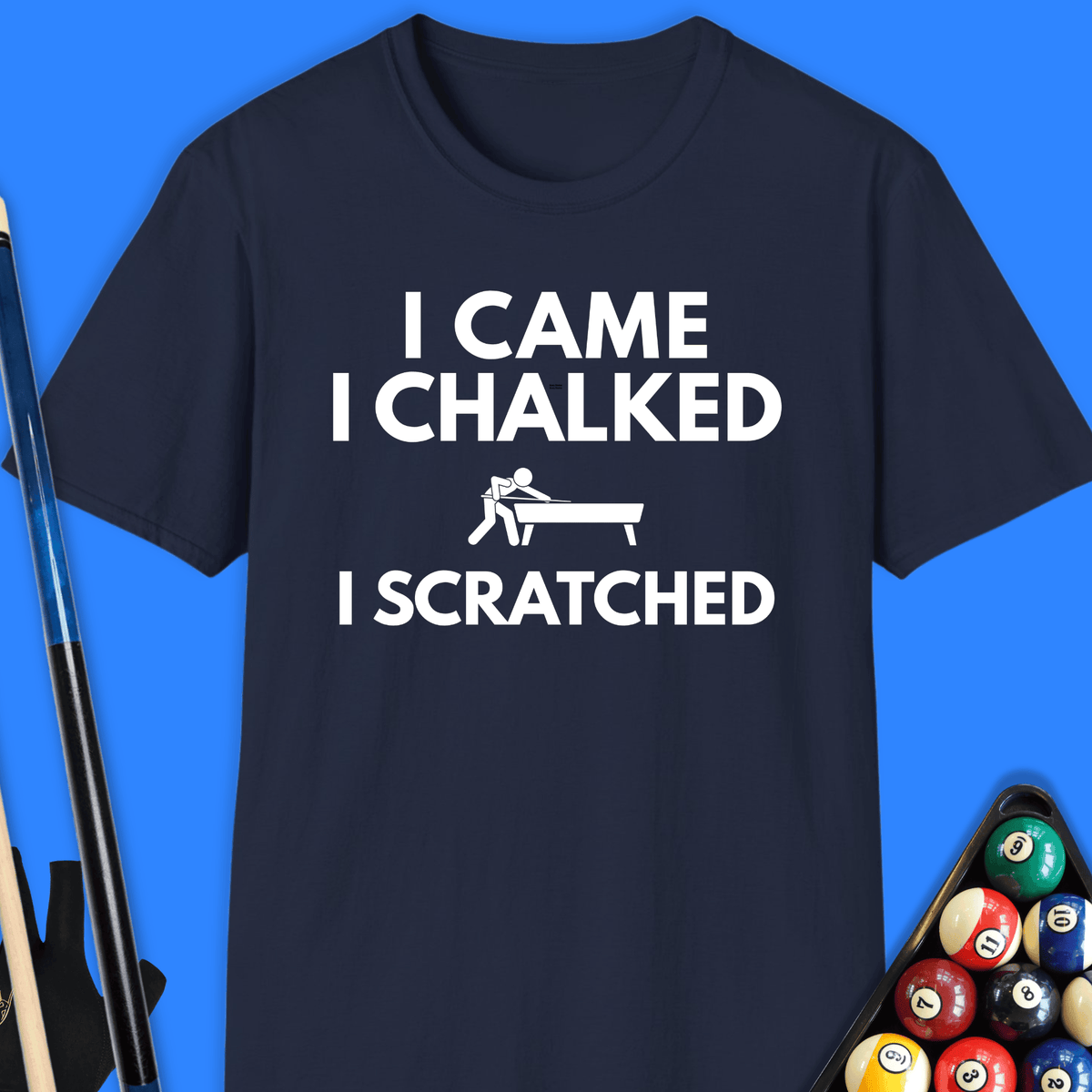 I Came I Chalked Pool T-Shirt Gift For Pool Player