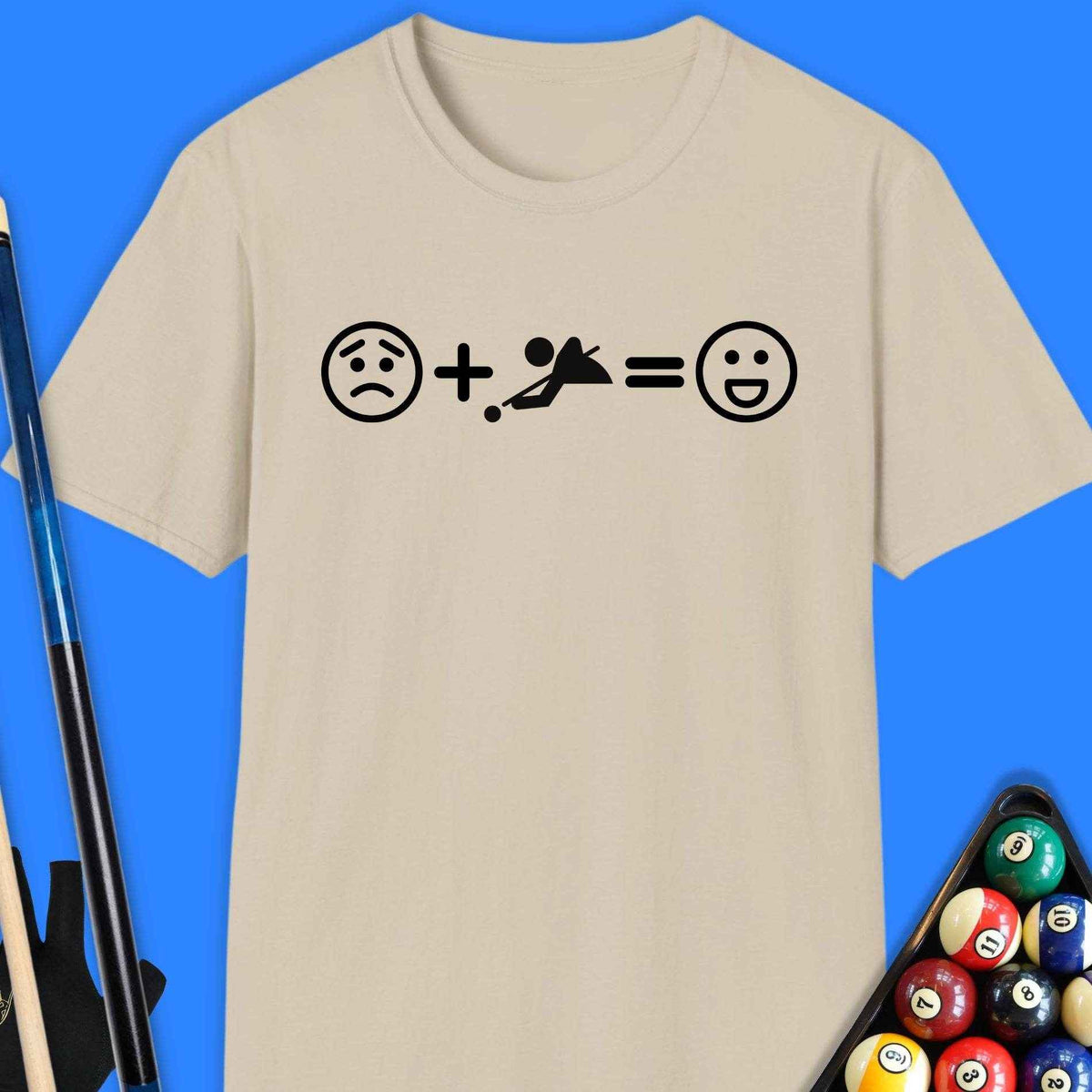 Pool Equals Happiness T-Shirt Gift For Pool Player