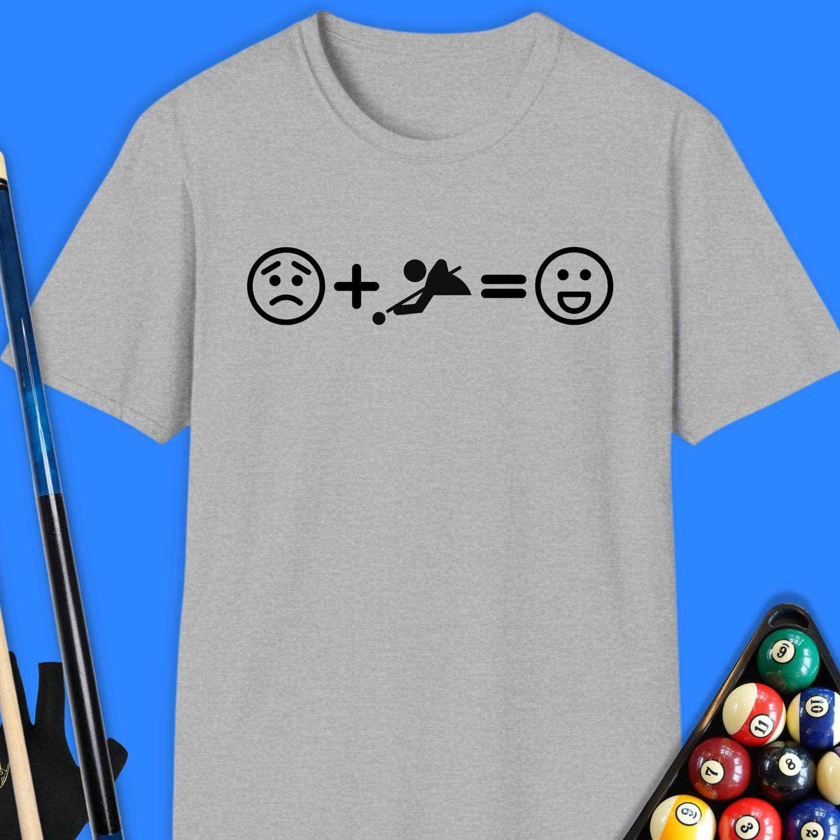 Pool Equals Happiness T-Shirt Gift For Pool Player