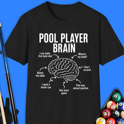 Pool Player Brain T-Shirt Gift For Pool Player