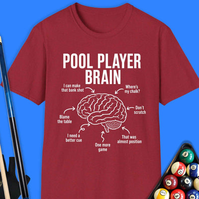 Pool Player Brain T-Shirt Gift For Pool Player