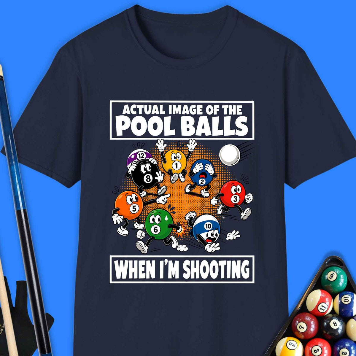 Actual Image Of Pool Balls T-Shirt Gift For Pool Player