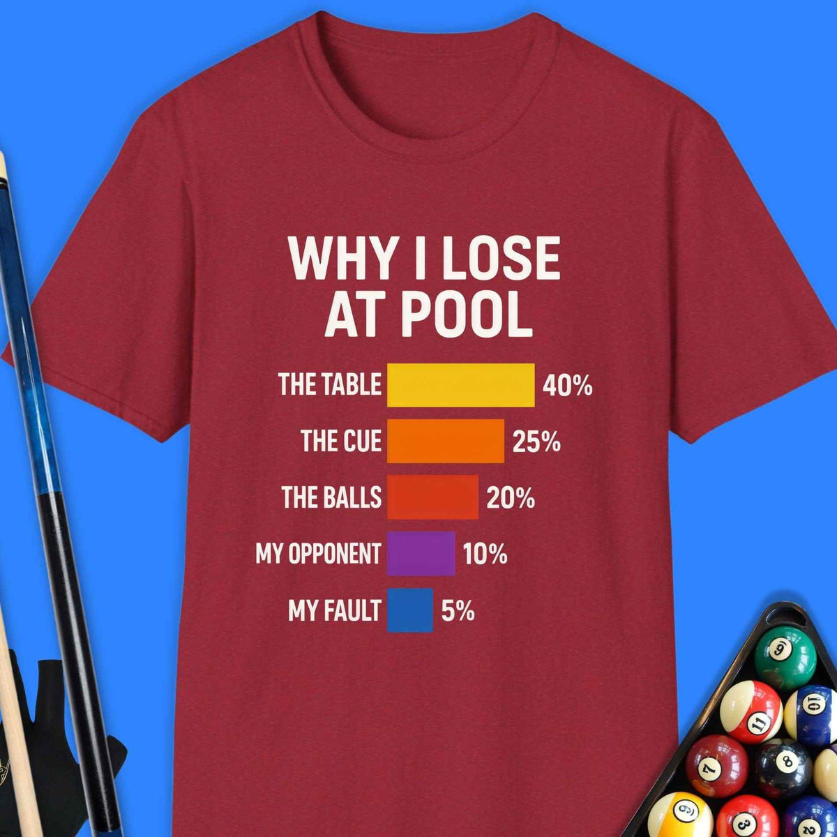 Why I Lose At Pool T-Shirt Gift For Pool Player
