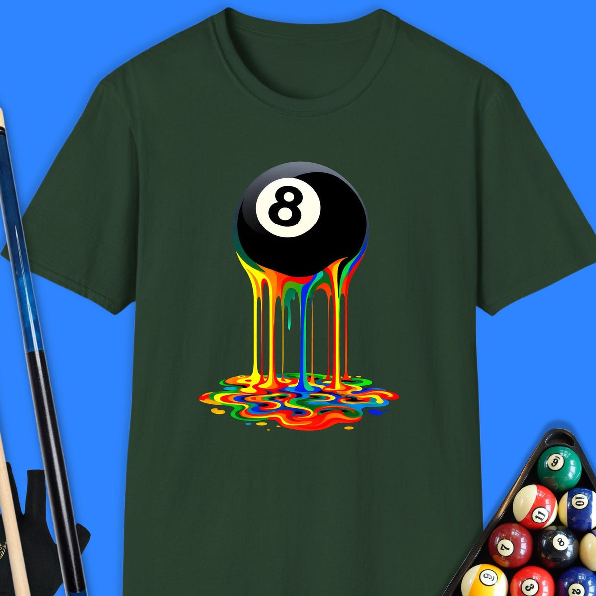 Melting 8 Ball Rainbow Pool T-Shirt Gift For Pool Player