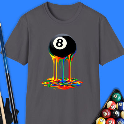 Melting 8 Ball Rainbow Pool T-Shirt Gift For Pool Player