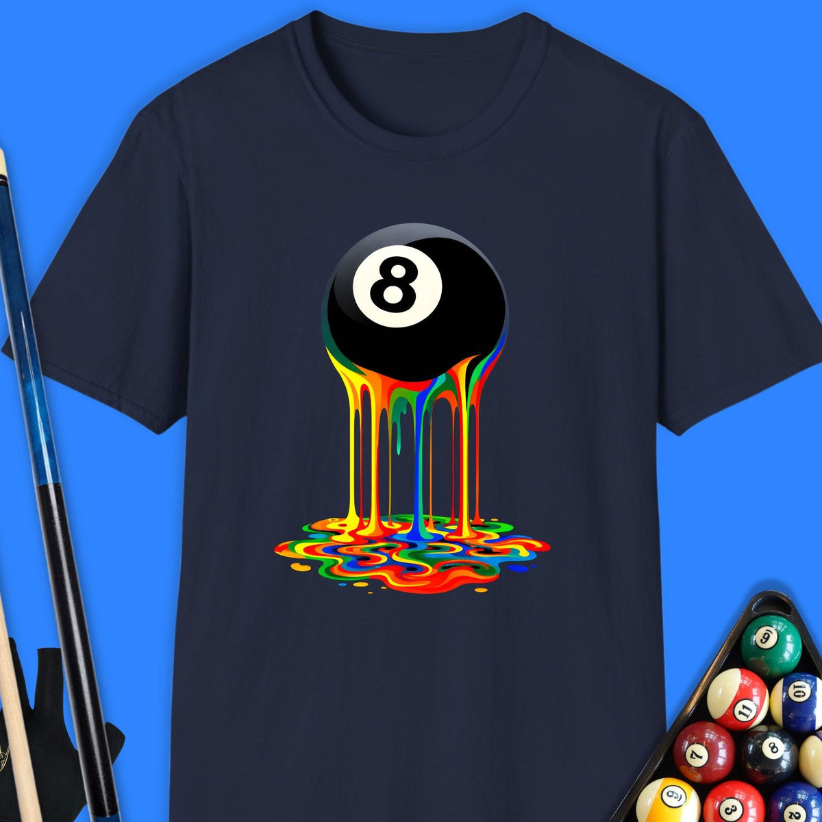 Melting 8 Ball Rainbow Pool T-Shirt Gift For Pool Player