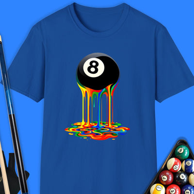 Melting 8 Ball Rainbow Pool T-Shirt Gift For Pool Player