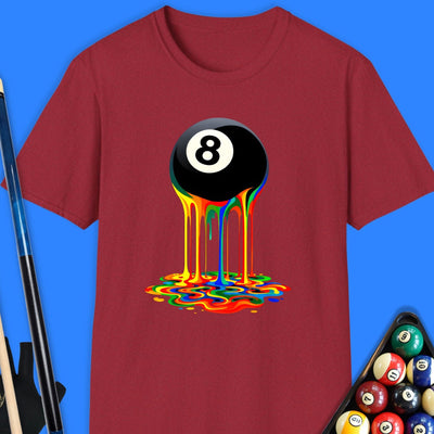 Melting 8 Ball Rainbow Pool T-Shirt Gift For Pool Player