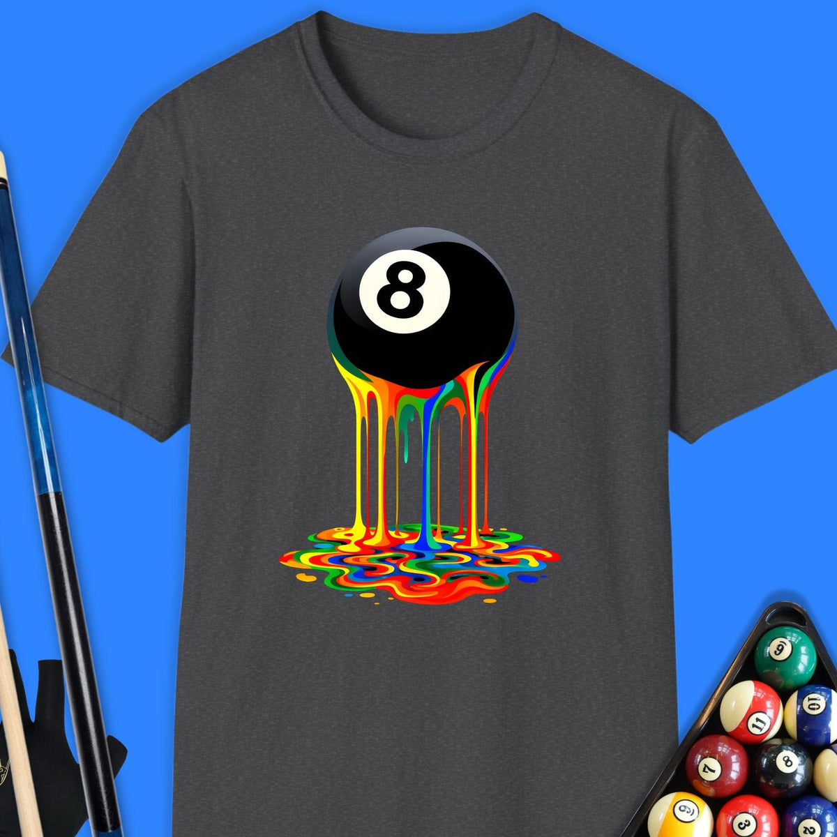 Melting 8 Ball Rainbow Pool T-Shirt Gift For Pool Player