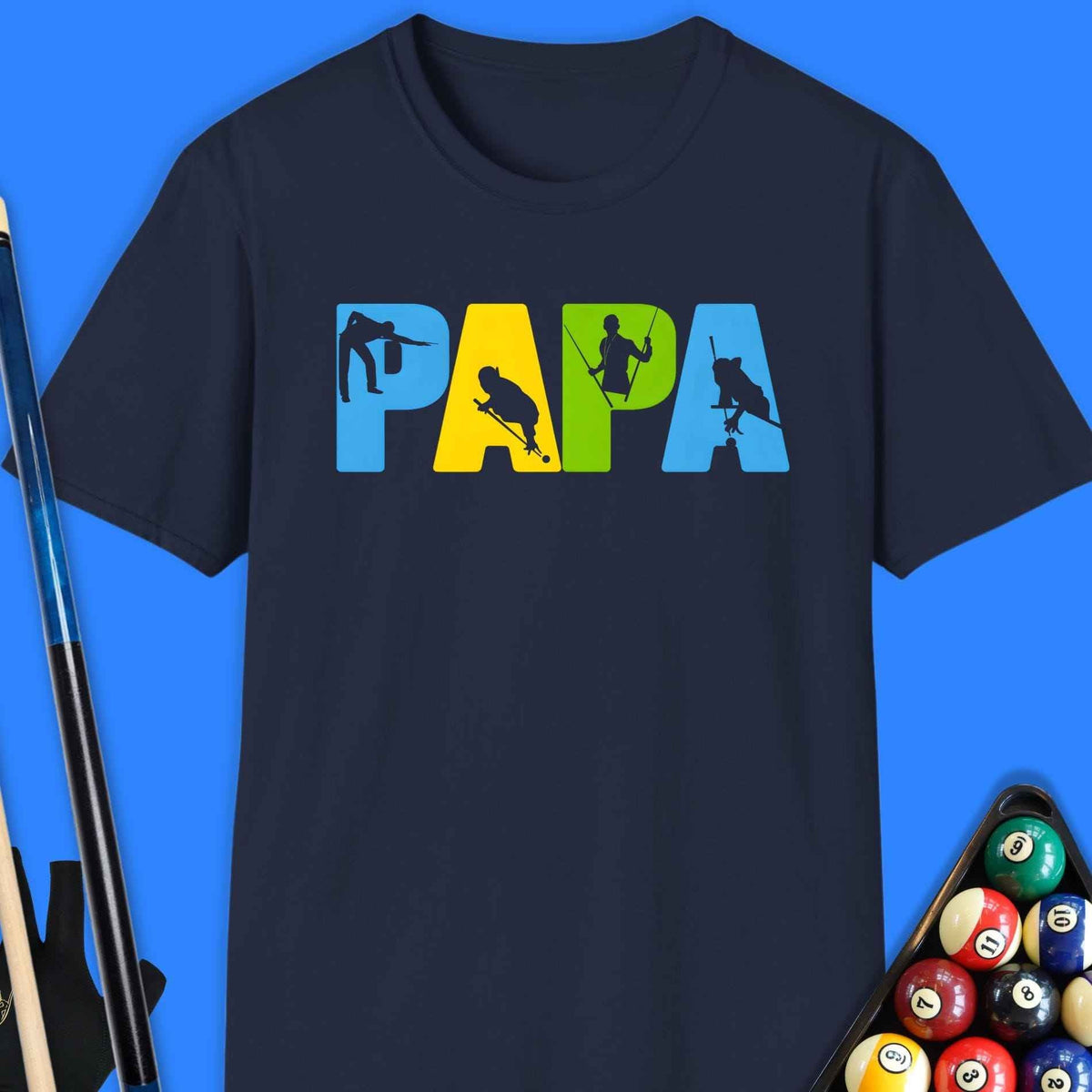 Papa Pool T-Shirt Gift For Pool Player