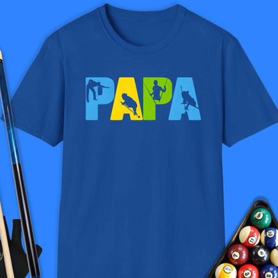 Papa Pool T-Shirt Gift For Pool Player