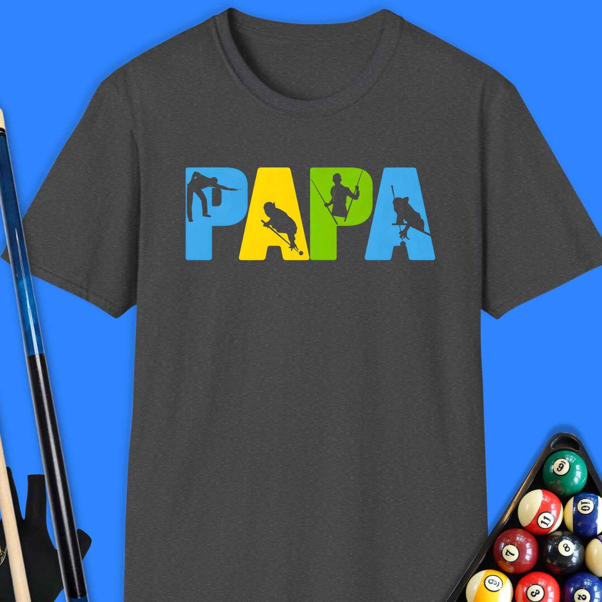 Papa Pool T-Shirt Gift For Pool Player