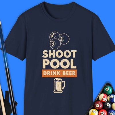 Shoot Pool Drink Beer T-Shirt Gift For Pool Player