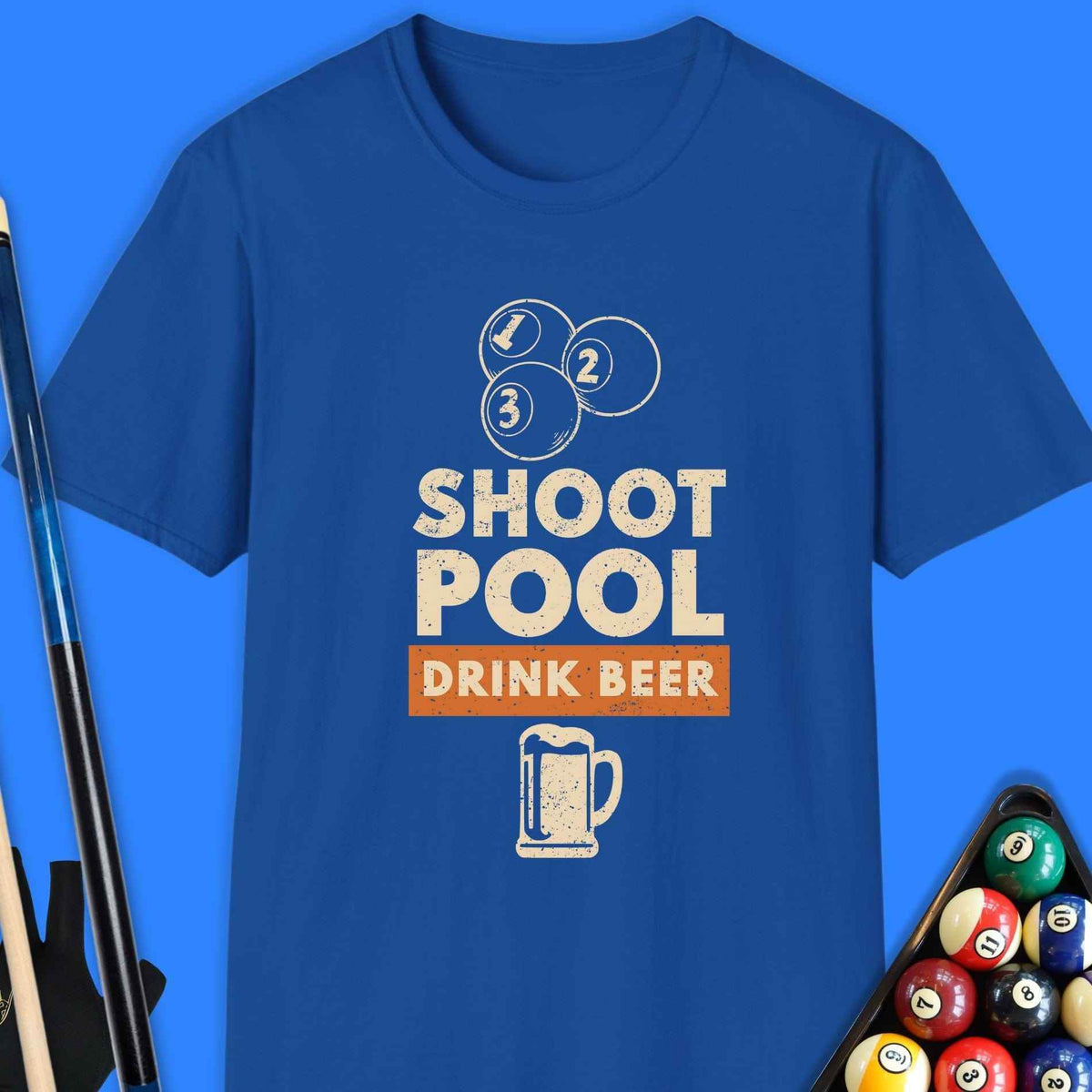 Shoot Pool Drink Beer T-Shirt Gift For Pool Player