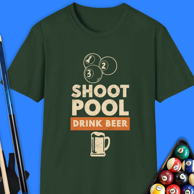 Shoot Pool Drink Beer T-Shirt Gift For Pool Player